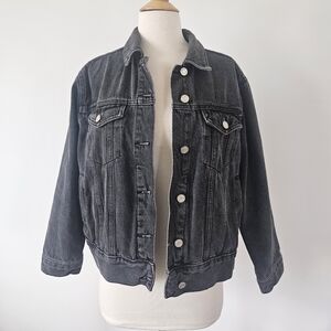 Missguided Charcoal Denim Jacket
